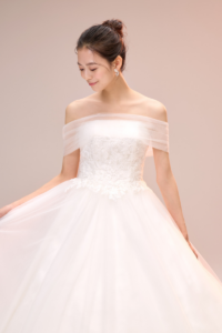 Meyer (メイヤー) no.03-20892 esum weddingdress Aライン ウエディングドレス オフショルダー レース チュール