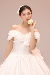 Besnard (ベルナール) no.03-0443 esum ウエディングドレス プリンセスライン 白 花 リボン